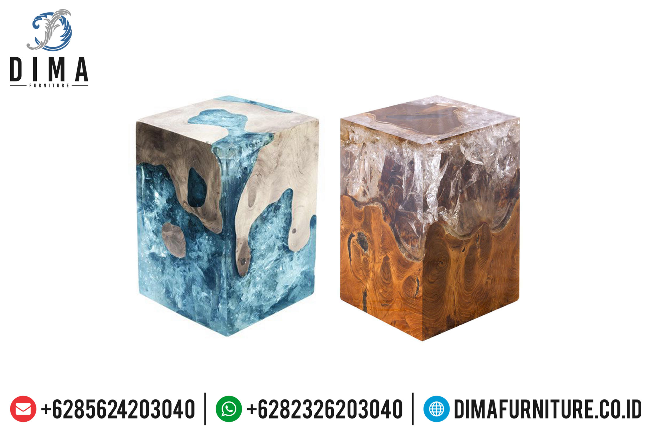 Industrial Furniture, Stool Resin Dan Meja Resin Minimalis, Mebel Jepara MM-0383