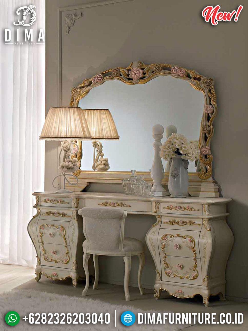 Meja Rias Mewah Madonna Furniture Jepara Classic Luxury MM-0677