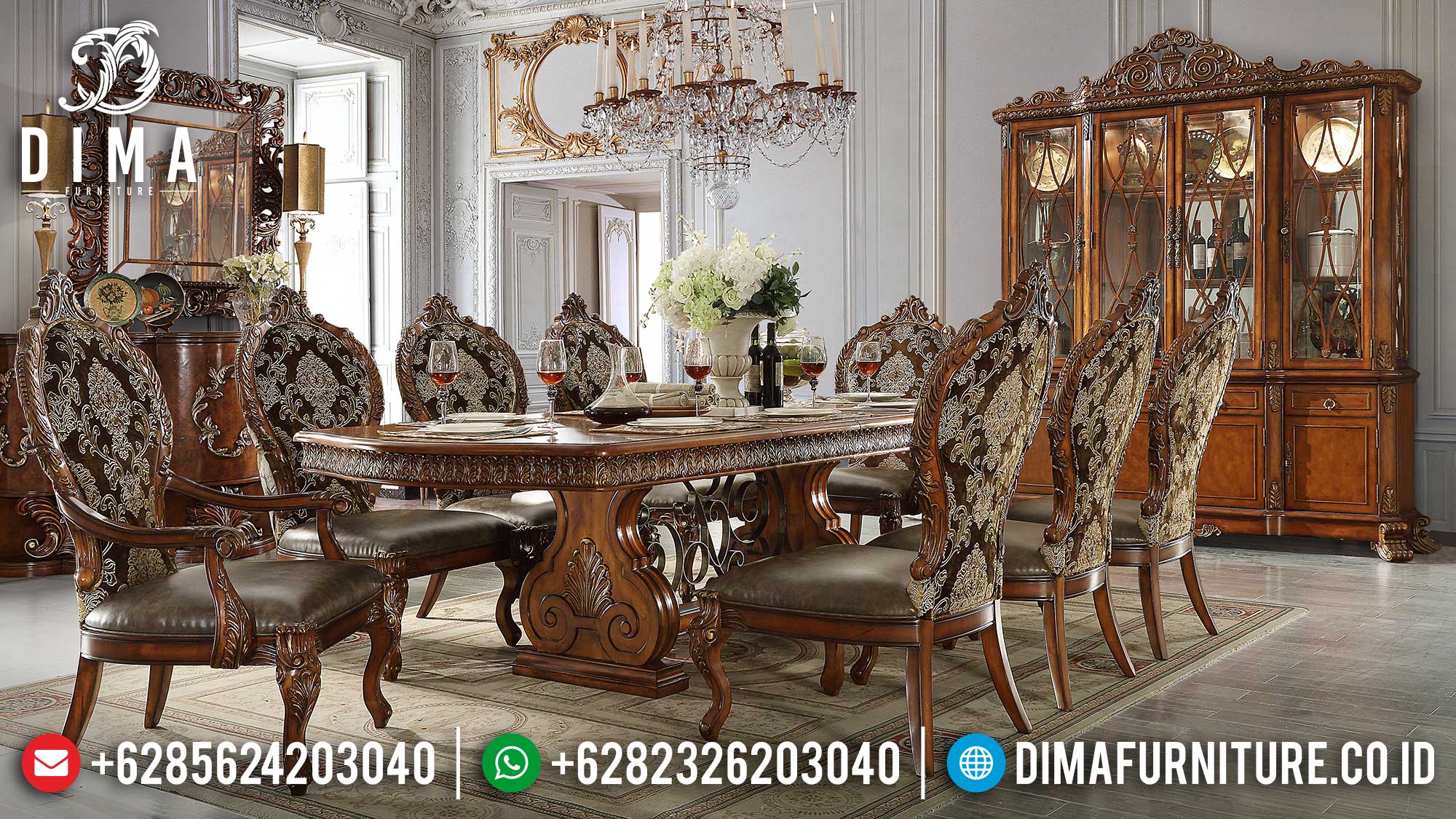 Harga Meja Makan Mewah Terbaru Classic Luxury Palace Imperial Design Mm-1001