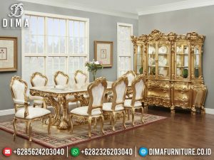 Jual Meja Makan 8 Kursi Klasik Jepara Great Golden Shining Duco Color Luxury MM-1012