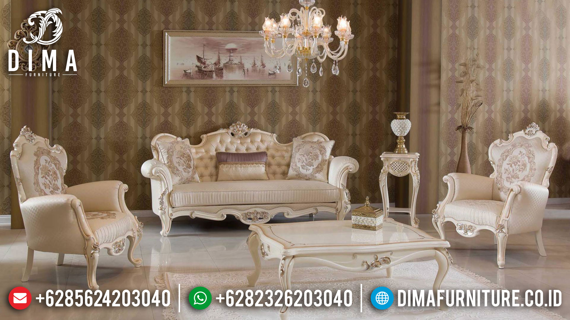 Sofa Tamu Mewah Victoria Jepara Luxury Carving Classic High Quality Mm-0911
