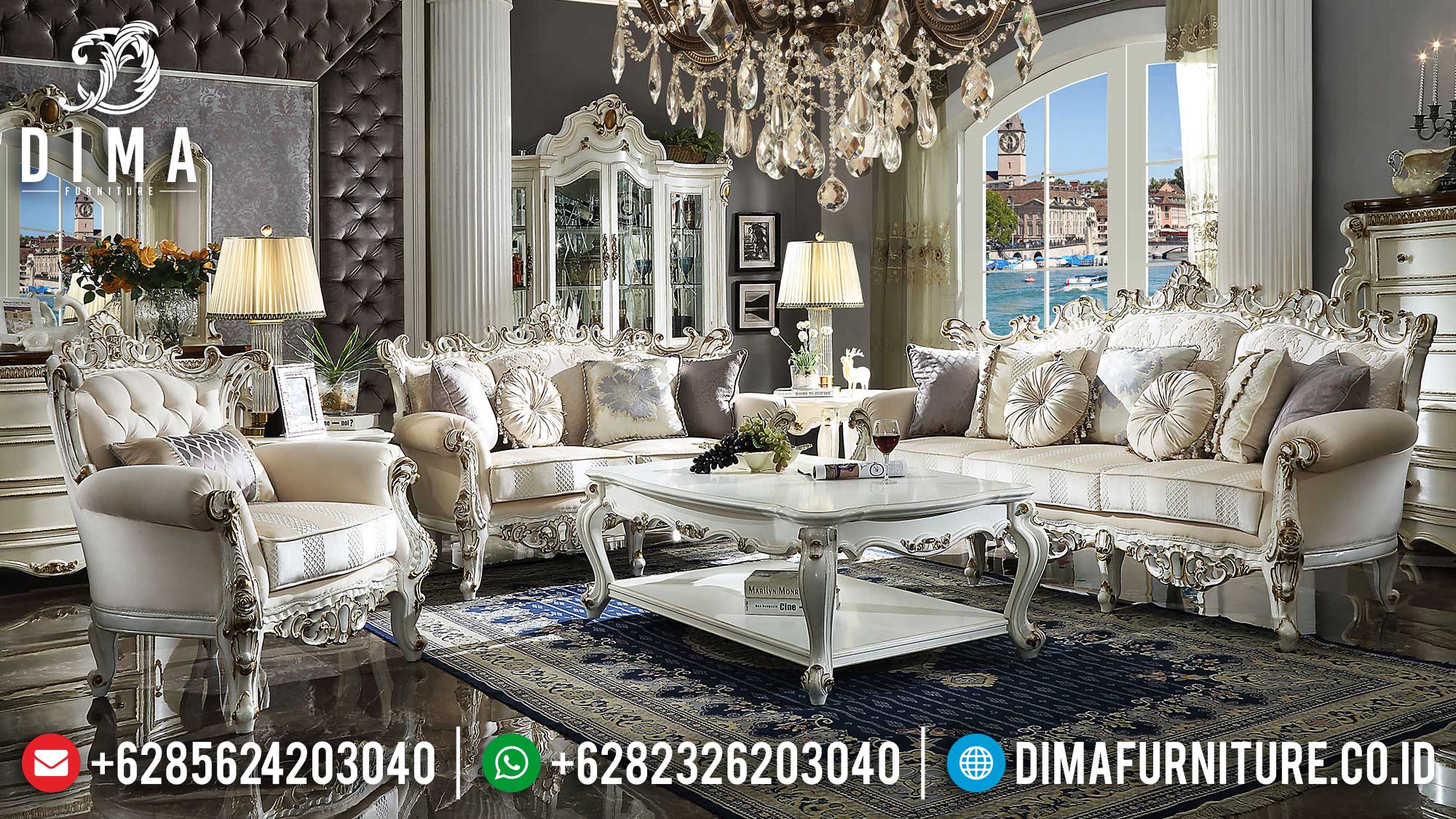 Beauty Set Sofa Tamu Mewah Jepara Luxury 100 % Best Royal Foam Quality Mm-1062