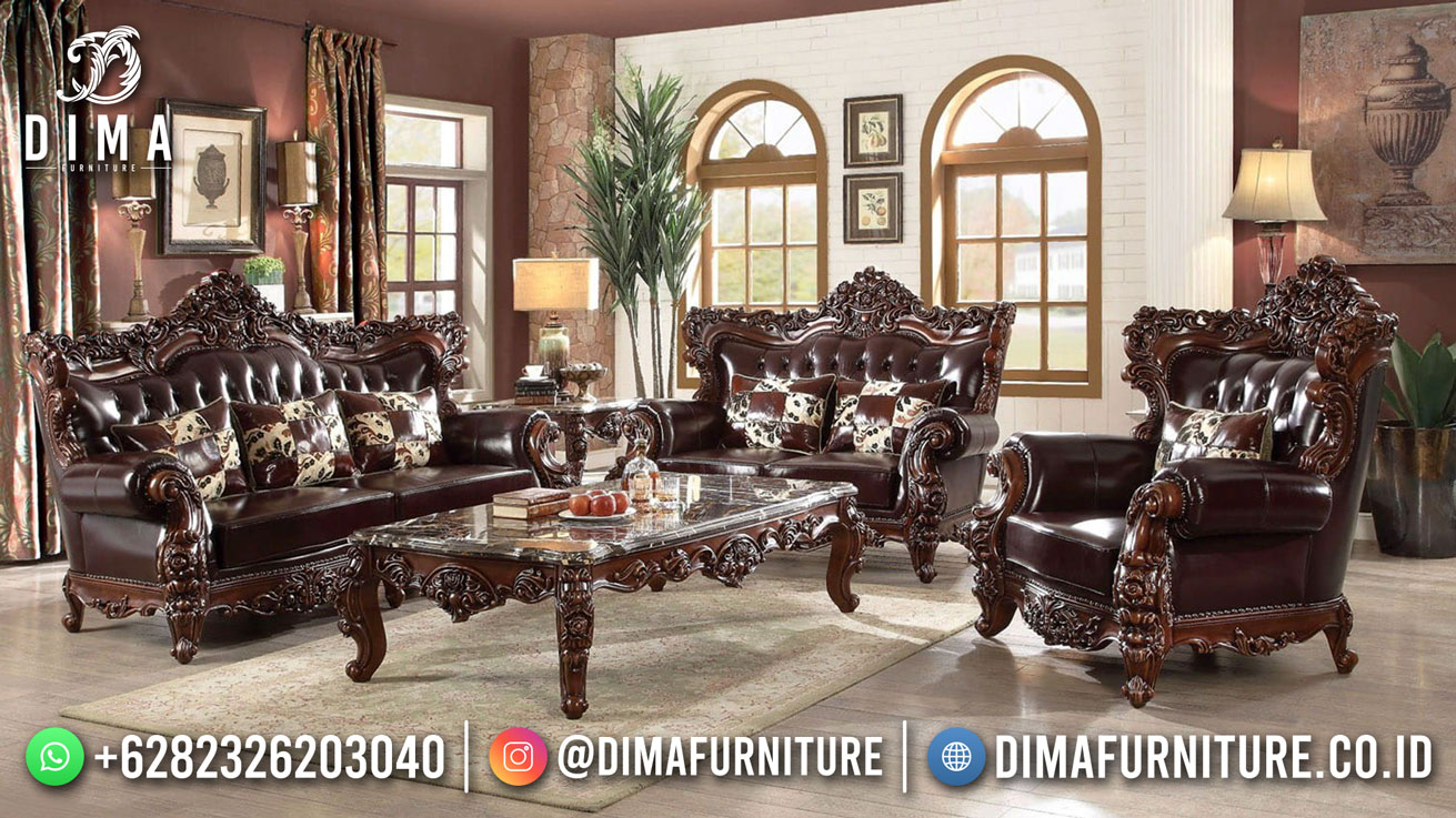 Sofa Tamu Klasik Jati Natural Beauty Carving Jepara Furniture MM-1118