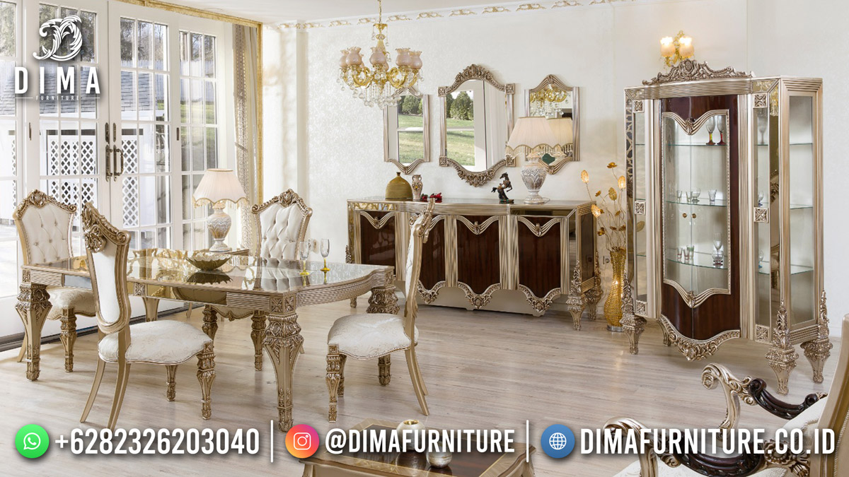 Royal Design Meja Makan Terbaru Ukiran Mewah Glamorous Furniture Mm-1124