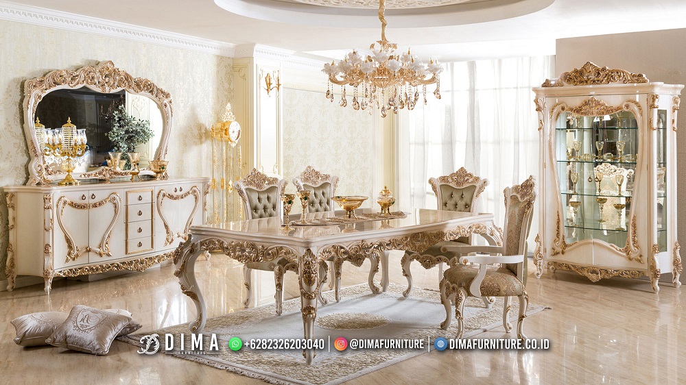 Meja Makan Mewah Ukir Luxury Furniture Jepara Terbaru MM-1224