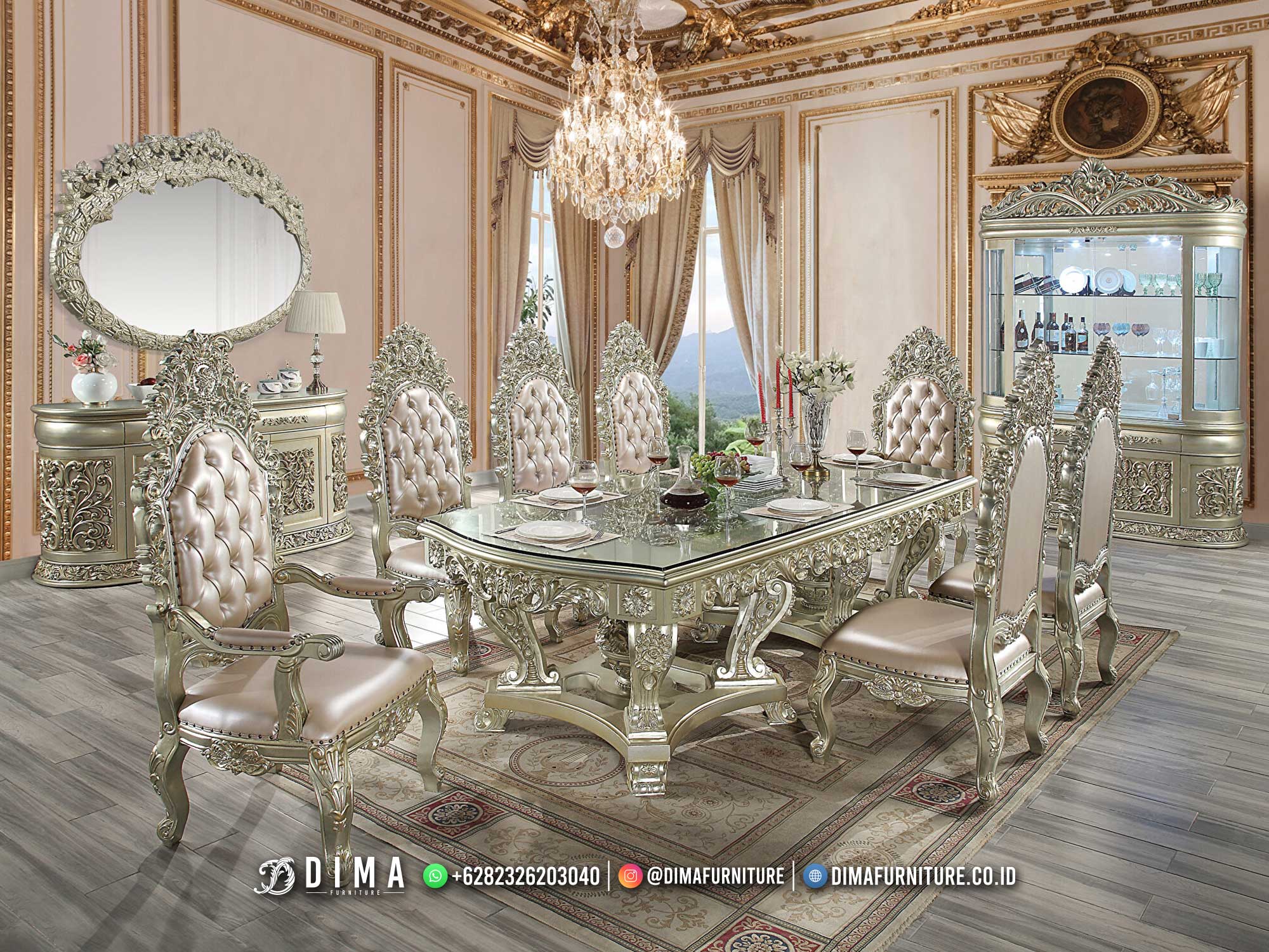 Shabby Madline Luxury Meja Makan Sultan Mewah Top Art Mm-1422