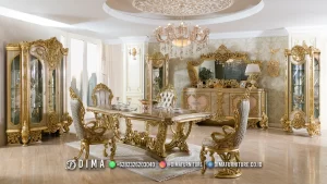 Luxury Golden Set Meja Makan Mewah Klasik MM1638